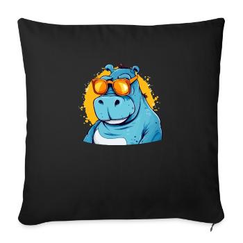 Bob l'hippopotame - Housse de coussin décorative 45 x 45 cm - noir - Devant