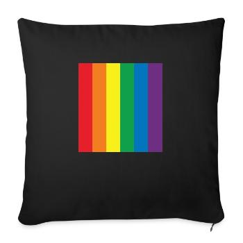 RAINBOW COLOR - Sofa pillowcase 17,3'' x 17,3'' (45 x 45 cm) - black - Front