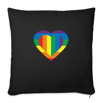 FARBE DER LGBT-FLAGGE - Sofakissenbezug 45 x 45 cm - Schwarz - Vorne