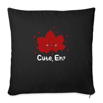 Eh Canadian Flag Maple Leaf Funny Canada Souvenir - Sofa pillowcase 17,3'' x 17,3'' (45 x 45 cm) - black - Front