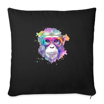 Koki the chimpanzee - Sofa pillowcase 17,3'' x 17,3'' (45 x 45 cm) - black - Front