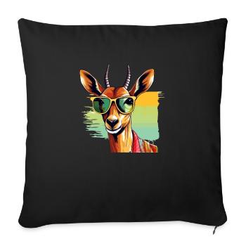 Mokka the antelope - Sofa pillowcase 17,3'' x 17,3'' (45 x 45 cm) - black - Front