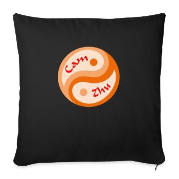 CamZhu Logo - Sofa pillowcase 17,3'' x 17,3'' (45 x 45 cm) - black - Front