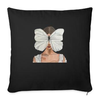 Schmetterlingsfrau - Sofakissenbezug 45 x 45 cm - Schwarz - Vorne