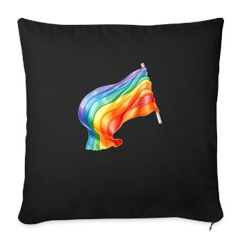 Flag of Tolerance and Diversity-LGBT Pride - Sofa pillowcase 17,3'' x 17,3'' (45 x 45 cm) - black - Front