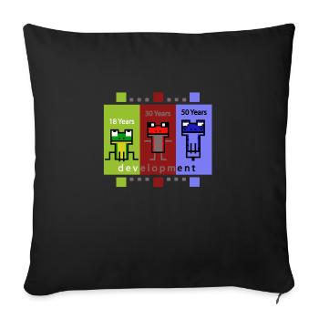 FrogDevelopment - Sofa pillowcase 17,3'' x 17,3'' (45 x 45 cm) - black - Front