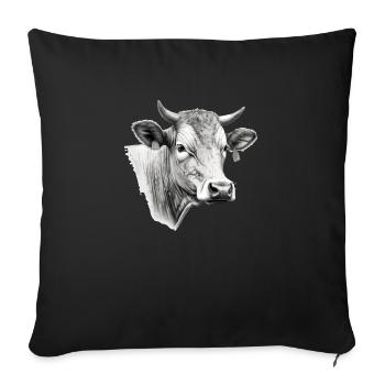 Die Kuh in Bleistift 2 - Sofakissenbezug 45 x 45 cm - Schwarz - Vorne