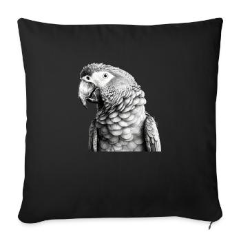Perroquet au crayon - Housse de coussin décorative 45 x 45 cm - noir - Devant