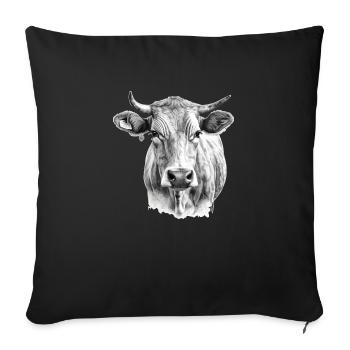 La vache au crayon - Housse de coussin décorative 45 x 45 cm - noir - Devant