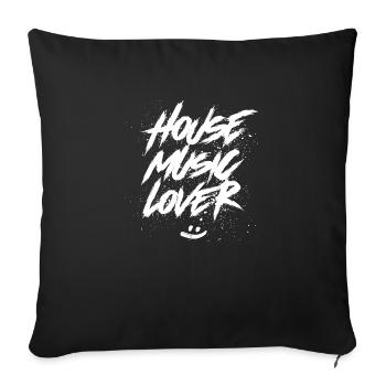 Amateur de musique house - Housse de coussin décorative 45 x 45 cm - noir - Devant