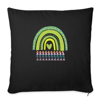Conception de gravure avec des couleurs étonnantes - Housse de coussin décorative 45 x 45 cm - noir - Devant