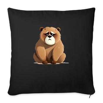 Bibi the grumpy bear - Sofa pillowcase 17,3'' x 17,3'' (45 x 45 cm) - black - Front