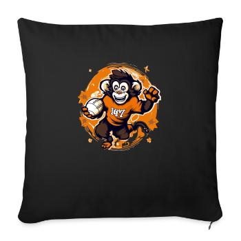 Mako the rugby monkey - Sofa pillowcase 17,3'' x 17,3'' (45 x 45 cm) - black - Front