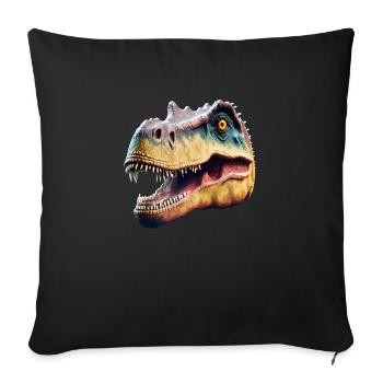 Dino Head - Dinosaur Head - Sofa pillowcase 17,3'' x 17,3'' (45 x 45 cm) - black - Front