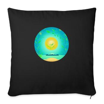 Nature Sun Love - Sofa pillowcase 17,3'' x 17,3'' (45 x 45 cm) - black - Front