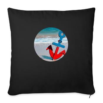 Anchor - Ocean - Sofa pillowcase 17,3'' x 17,3'' (45 x 45 cm) - black - Front