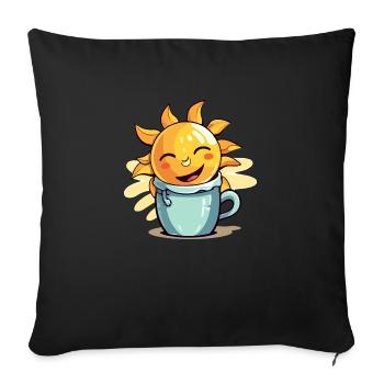 Morning sun - Sofa pillowcase 17,3'' x 17,3'' (45 x 45 cm) - black - Front