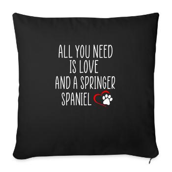 Springer spaniel quotes - Sofa pillowcase 17,3'' x 17,3'' (45 x 45 cm) - black - Front