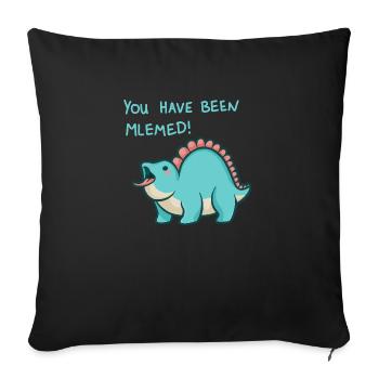 hugadino You have been mlemed! , cute dinosaur - Sofa pillowcase 17,3'' x 17,3'' (45 x 45 cm) - black - Front