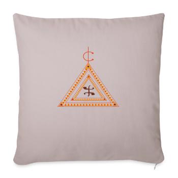 Berber-Design Amazigh Kabyle - Sofakissenbezug 45 x 45 cm - helles Taupe - Vorne