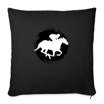 Cavalier, Cheval - Housse de coussin décorative 45 x 45 cm - noir - Devant