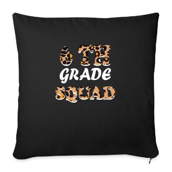 Cadeaux d’enseignants de 6e année pour les enseignants - Housse de coussin décorative 45 x 45 cm - noir - Devant