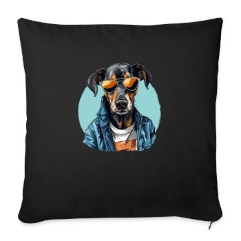 Chien de rue | Amoureux des chiens - Housse de coussin décorative 45 x 45 cm - noir - Devant