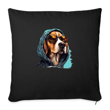 Streetwear Sniffer: Beagle Style | Dog lovers - Sofa pillowcase 17,3'' x 17,3'' (45 x 45 cm) - black - Front