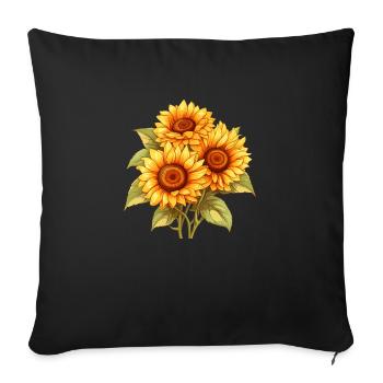 Tournesols - Housse de coussin décorative 45 x 45 cm - noir - Devant
