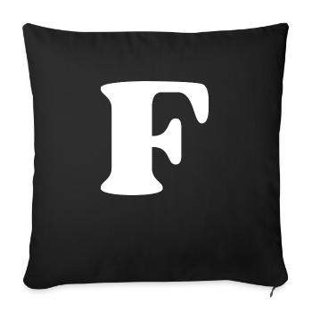 Letter f - Sofa pillowcase 17,3'' x 17,3'' (45 x 45 cm) - black - Front
