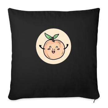 Cheerful apricot - Sofa pillowcase 17,3'' x 17,3'' (45 x 45 cm) - black - Front
