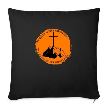 La foi déplace des montagnes - Housse de coussin décorative 45 x 45 cm - noir - Devant