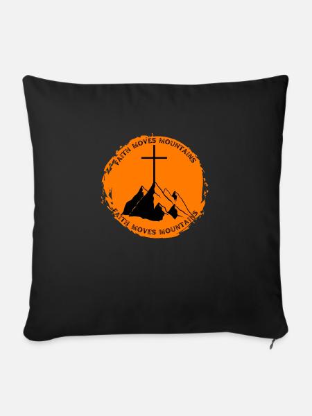 faith moves mountains - Sofakissenbezug 45 x 45 cm - Schwarz
