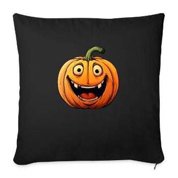 Halloween Kürbis - Sofakissenbezug 45 x 45 cm - Schwarz - Vorne