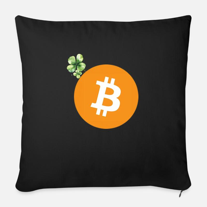 Bitcoin Kleeblatt - Sofakissenbezug 45 x 45 cm - Schwarz