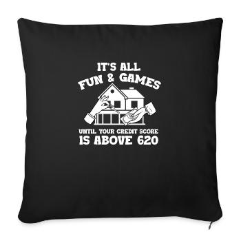 votre pointage de crédit supérieur à 620 blague Conception pour un - Housse de coussin décorative 45 x 45 cm - noir - Devant