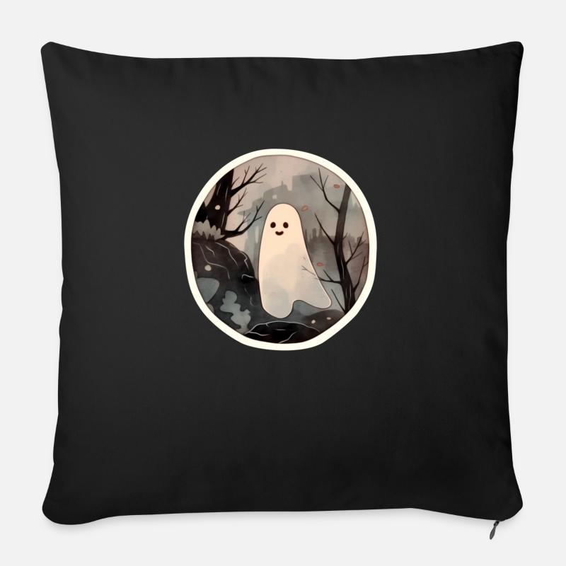 Ein Geist an Halloween - Sofakissenbezug 45 x 45 cm - Schwarz