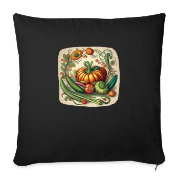 Art nouveau vegetables composition - Sofa pillowcase 17,3'' x 17,3'' (45 x 45 cm) - black - Front