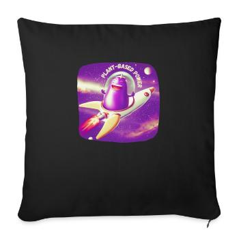 Aubergine astronaut in space plant based power - Sofa pillowcase 17,3'' x 17,3'' (45 x 45 cm) - black - Front