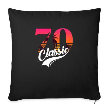 Vintage 1970-70th Anniversary - Sofa pillowcase 17,3'' x 17,3'' (45 x 45 cm) - black - Front