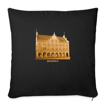 Hôtel de ville de Bocholt Münsterland Rhénanie-du-Nord-Westphalie - Housse de coussin décorative 45 x 45 cm - noir - Devant