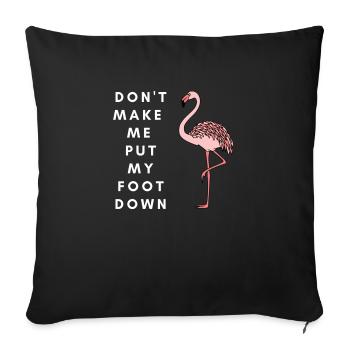 Flamingo Foot Down Funny Design - Sofa pillowcase 17,3'' x 17,3'' (45 x 45 cm) - black - Front