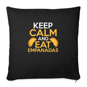 Gardez Calme Et Mangez Des Empanadas Nourriture Dessert Latin Pas - Housse de coussin décorative 45 x 45 cm - noir - Devant
