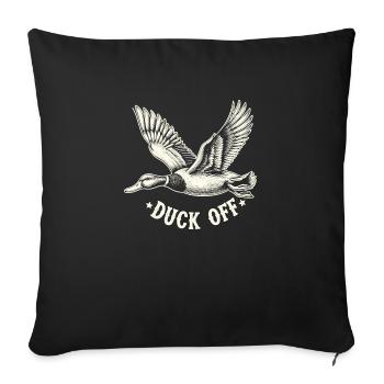 Duck Hunter Pun, Duck Off, Vintage Waterfowl Duck - Sofakissenbezug 45 x 45 cm - Schwarz - Vorne