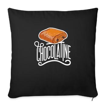 Chocolatine - Housse de coussin décorative 45 x 45 cm - noir - Devant