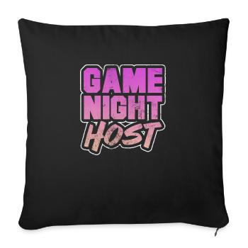 Animateur de soirée de jeux drôles - Jeu de cartes amical - Housse de coussin décorative 45 x 45 cm - noir - Devant