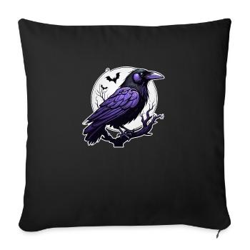 halloween - hard rock - corbeau - Housse de coussin décorative 45 x 45 cm - noir - Devant