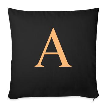 personalized letter A, birthday gift - Sofa pillowcase 17,3'' x 17,3'' (45 x 45 cm) - black - Front