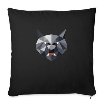 Wild Cat, Polygon, Wild Animal, Hiking, Nature, Soul - Sofa pillowcase 17,3'' x 17,3'' (45 x 45 cm) - black - Front