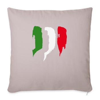 Italien Flagge - Pinsel Striche - Sofakissenbezug 45 x 45 cm - helles Taupe - Vorne